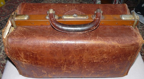 Alte leder arzttasche - alte,