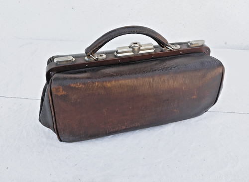 Schöne alte leder arzttasche - leder,